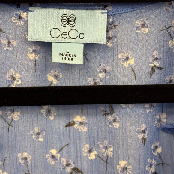 CeCe – Blue Floral Blouse with Matching Tank | Size L - Picture 3 of 11
